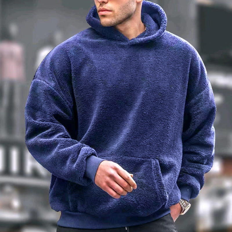 Herren Kuschelpullover Oversized Kapuze Warm