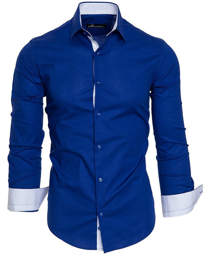 Herren Langarmhemd Slim Fit Modern Elegantes Design