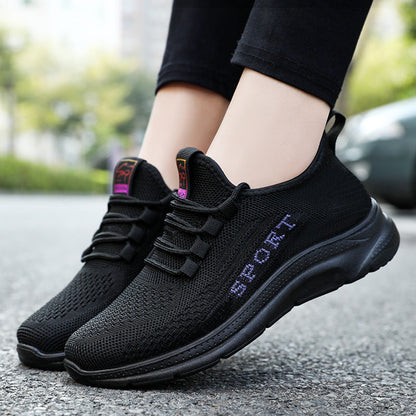 Damen Sneaker Sportlich Elastisch Bequem Laufschuhe