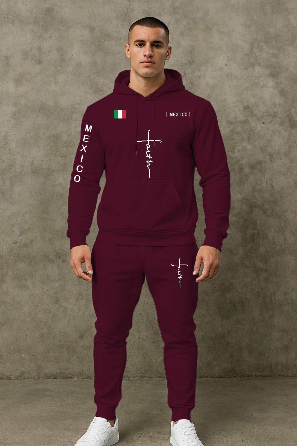Herren Sportanzug Hoodie Jogginghose Set Grau Sportlich