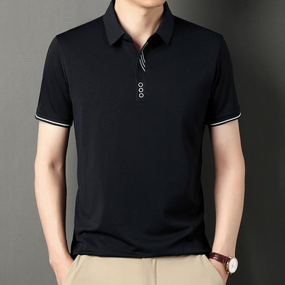 Herren Polohemd Modern Knopfleiste Kontrastdetails