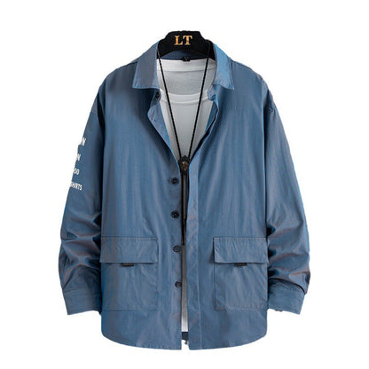 Herren Overshirt Praktisch mit Taschen Modern
