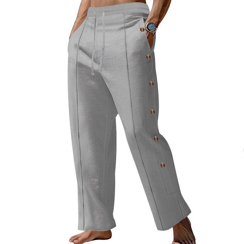 Herren Sommerhose Elegant Mit Knöpfen Slim Fit - BerlinGlamour