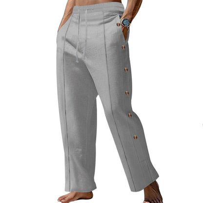 Herren Sommerhose Elegant Mit Knöpfen Slim Fit - BerlinGlamour