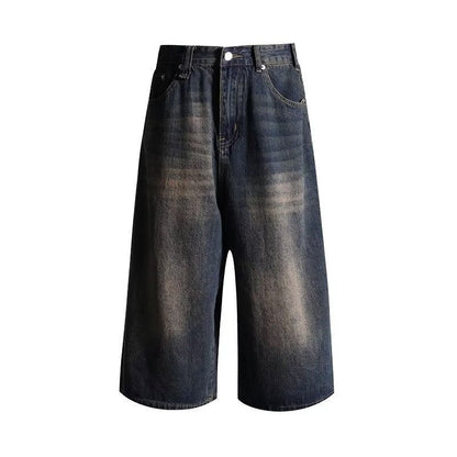 Herren Jeansshorts Lässig Weite Bein Hochwertig