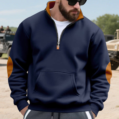 Herren Sportpullover Warm mit Kragen und Taschen