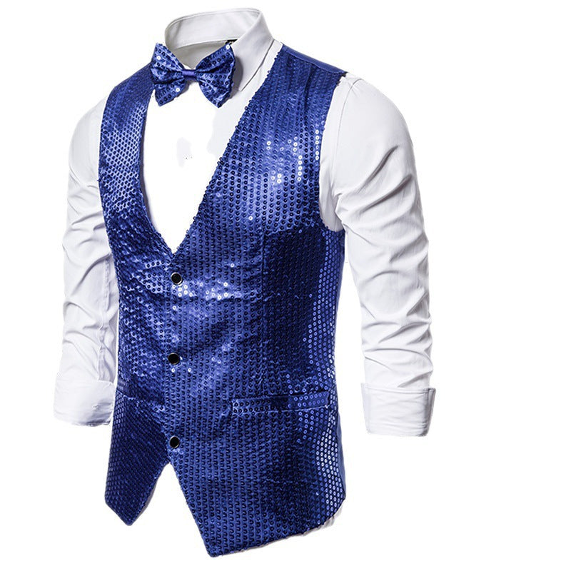 Herren Smoking Anzug Weste Set Elegant Schwarz