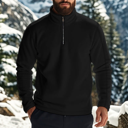 Herren Fleece Pullover Halbzipp mit Reißverschluss Warm