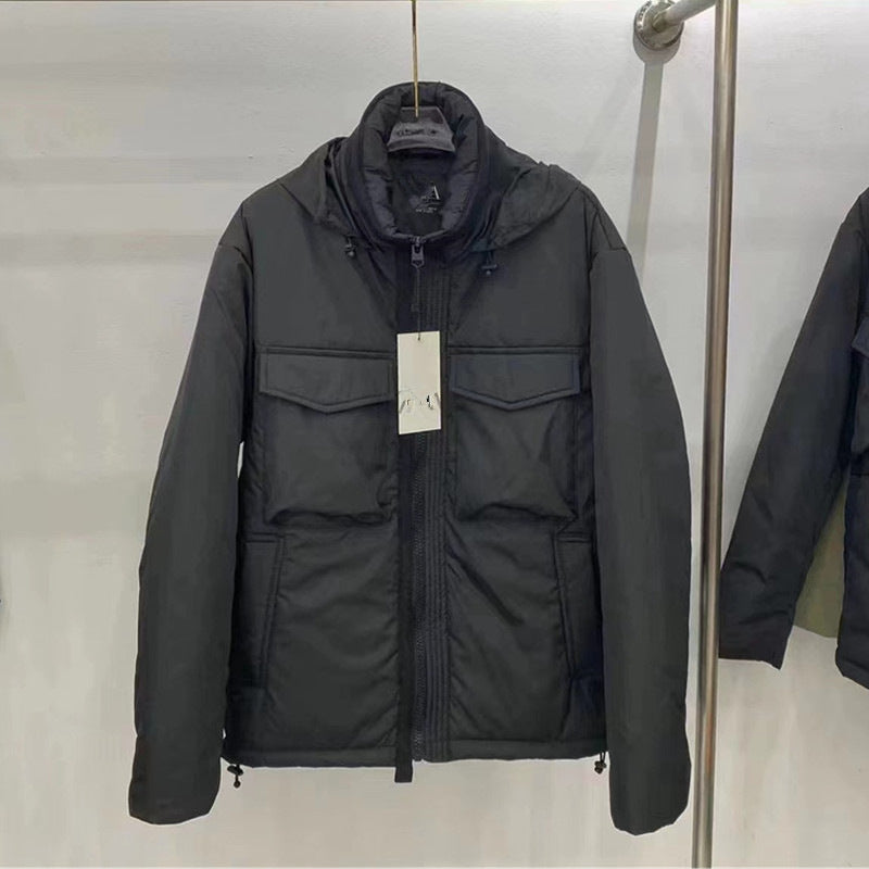 Herren Outdoorjacke Lässig mit Kapuze und Taschen