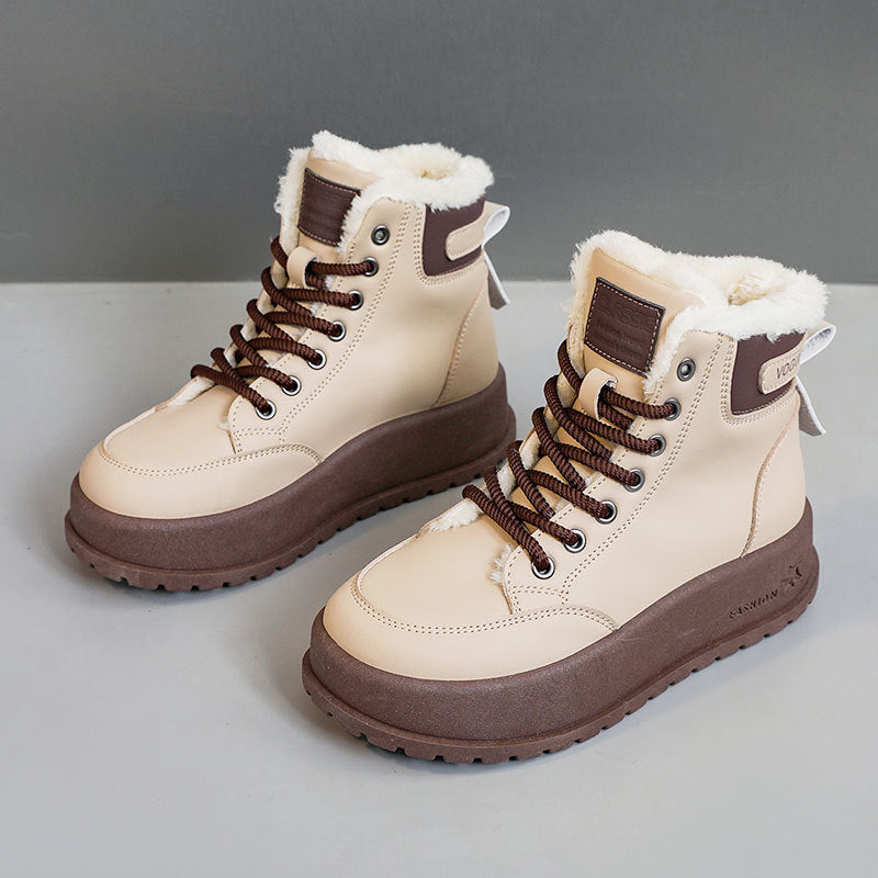 Damen Winterstiefel Schnürstiefel Warm Kuschelig