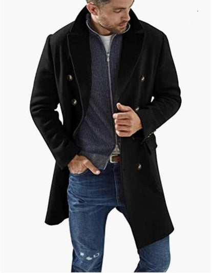 Herren Mantel Doppelknebel Moderner Schnitt Elegent