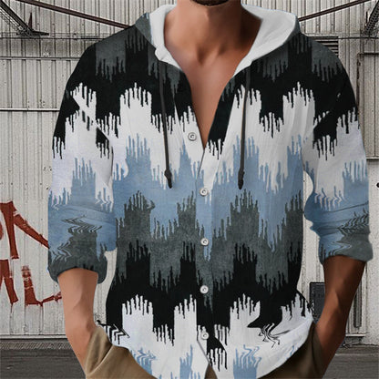 Herren Kapuzenpullover Modern mit Blumenstickerei