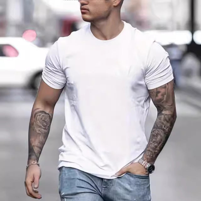 Herren T-Shirt Atmungsaktiv Rundhals Basic Sport