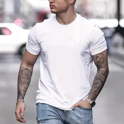 Herren T-Shirt Atmungsaktiv Rundhals Basic Sport