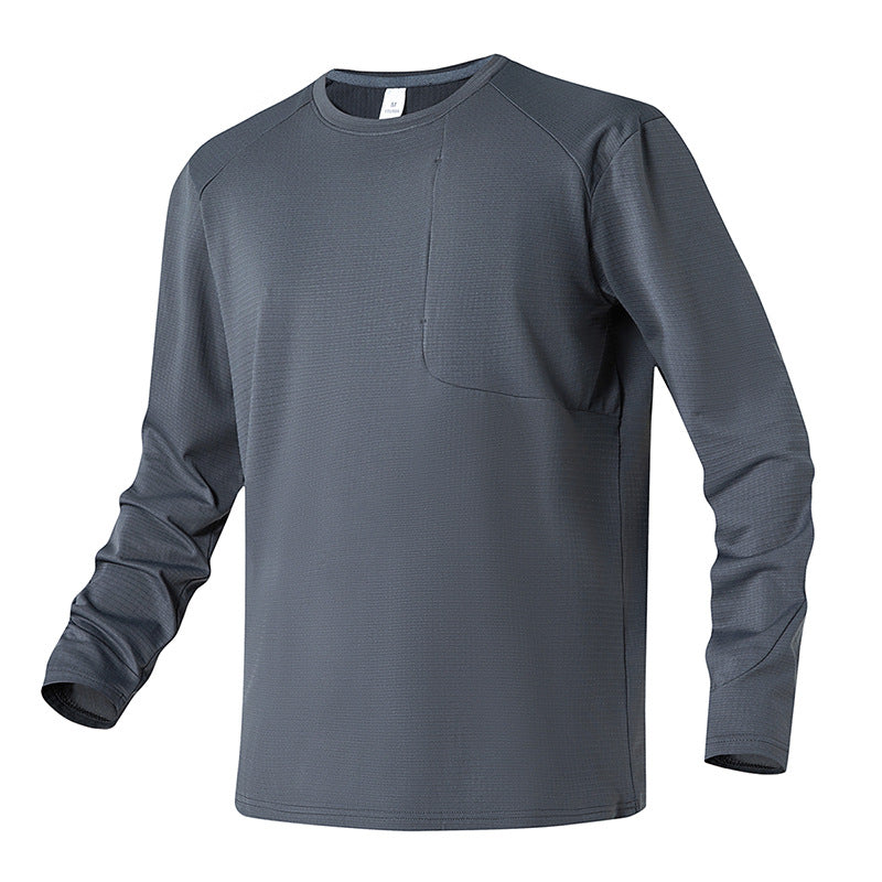 Herren Funktionslongsleeve Atmungsaktiv mit Tasche Sportlich