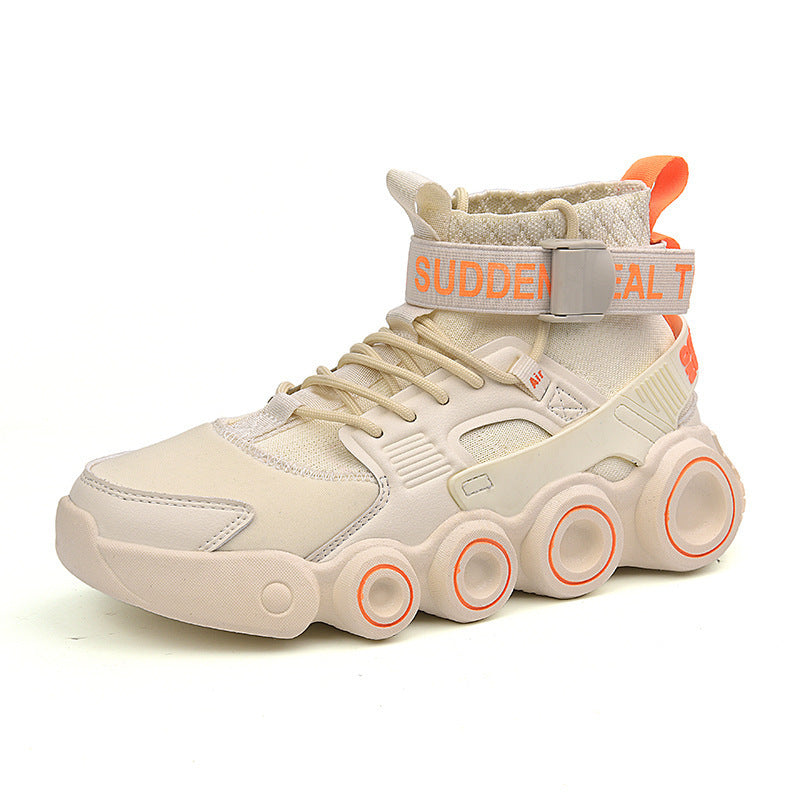Damen Sneaker High-Top Streetwear Schuhe Mit Riemensystem