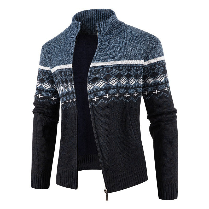 Herren Strickjacke Modern Hochkragen Trendig