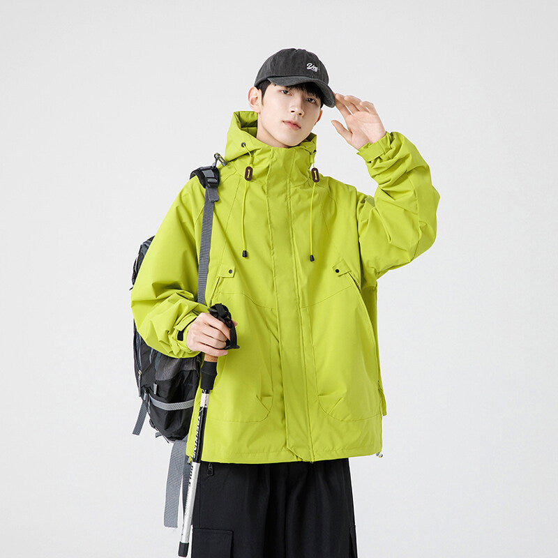 Herren Windbreaker Jacke Kapuzenjacke Wasserabweisend Funktionell