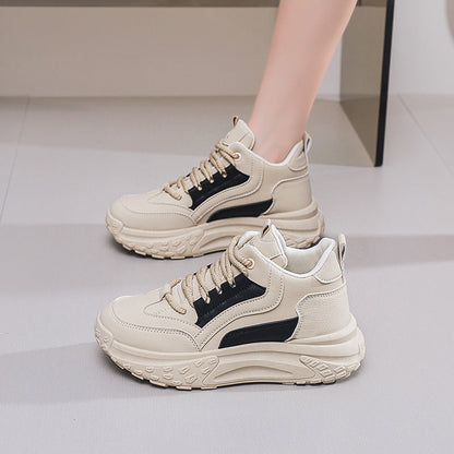 Damen Sneaker Chunky Bequem atmungsaktiv Schwarz