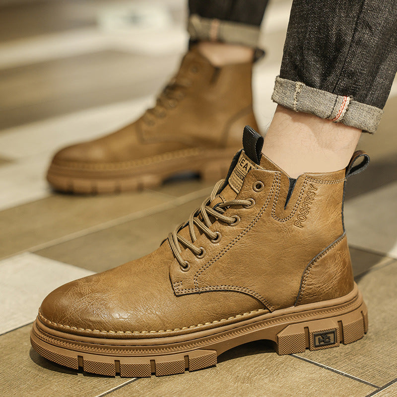 Damen Lederstiefel Robust Rutschfest Gummisohle