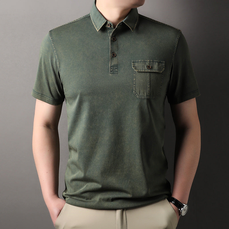 Herren Poloshirt Baumwoll mit Brusttasche Modern Slimfit