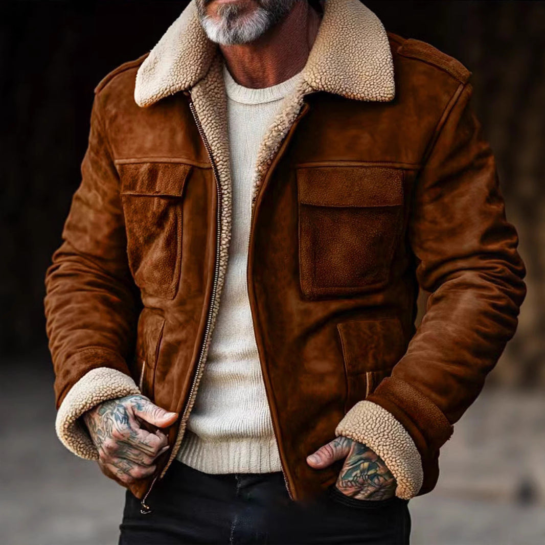 Lederjacke Herren Elegant Warm gefüttert - BerlinGlamour