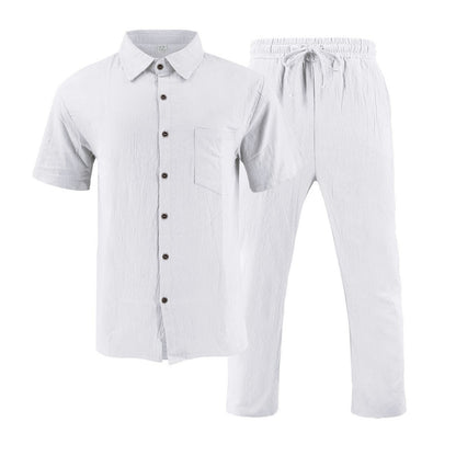 Herren Sommer Set Modern Hemd Bequeme Hosen