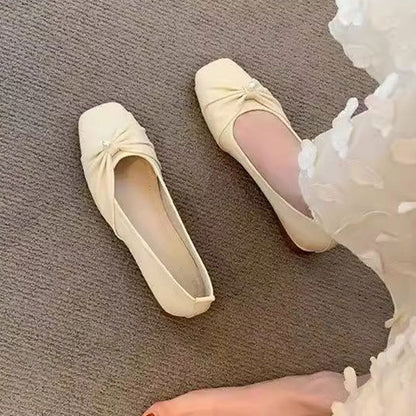 Damen Ballerinas Weich Bequem mit Knoten Detail