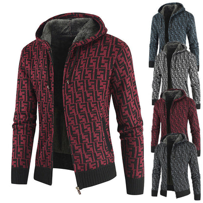 Herren Winterjacke Warm Gefüttert Kapuze