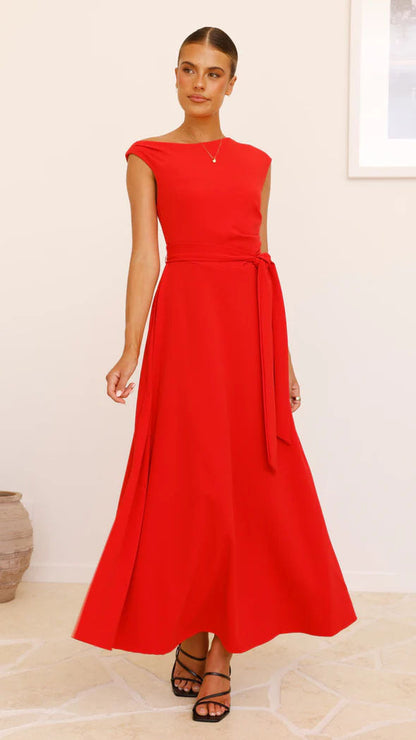 Damen Maxikleid Asymmetrisch Elegantes Abendkleid Lang