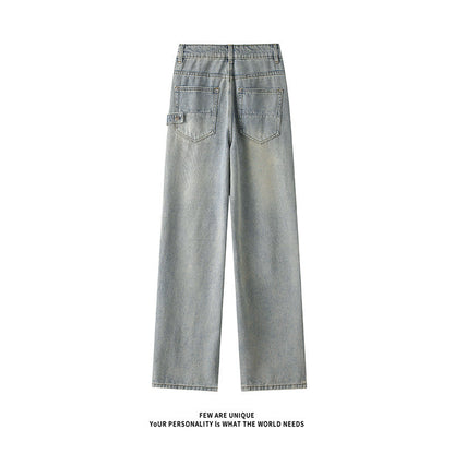 Herren Jeans Weit Bequem mit hohem Bund und Taschen