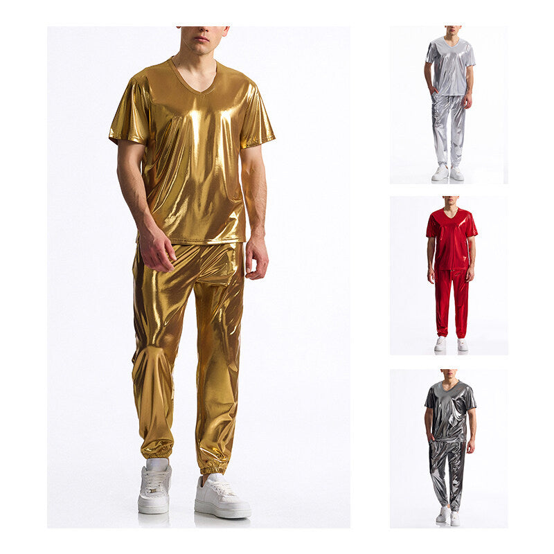 Herren Sport-Outfit Glänzend Elastisch Modern - BerlinGlamour