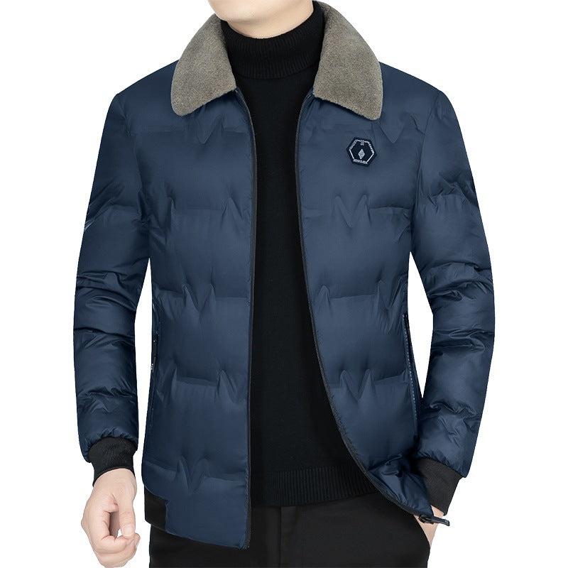 Herren Daunenjacke Leicht Warm Pelz Kragen - BerlinGlamour