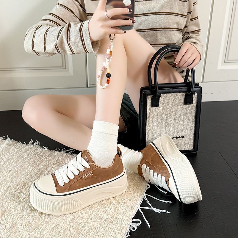 Damen Sneaker Plateau Bequem Elastisch