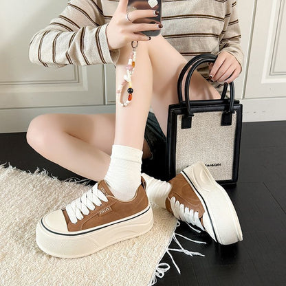 Damen Sneaker Plateau Bequem Elastisch
