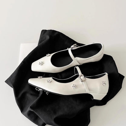 Damen Ballerinas Elegant mit Blumenapplikationen - BerlinGlamour