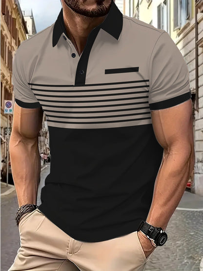 Herren Poloshirt Streifen Modern Stilvoll