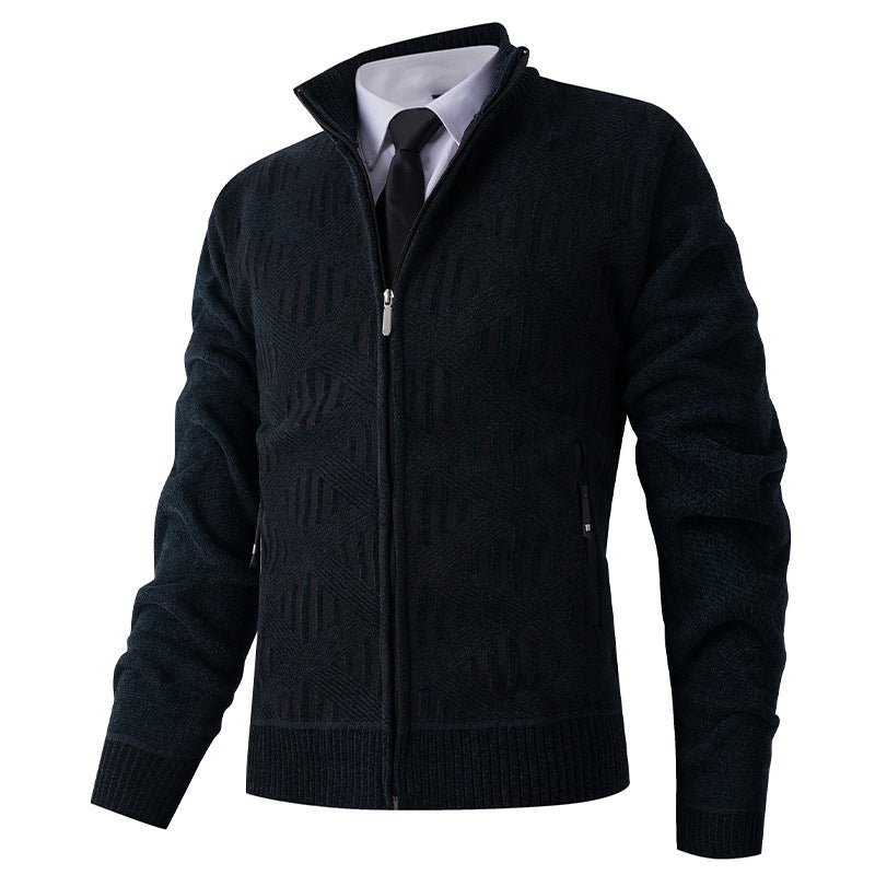 Herren Strickjacke Modern Strukturdesign Reißverschluss