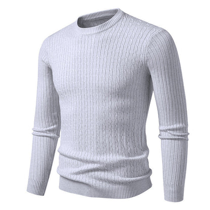 Herren Pullover Feinstrick Strukturiert Zopfmuster Elegант