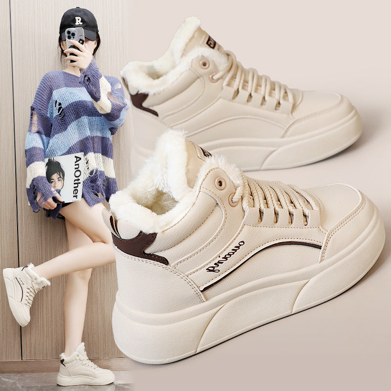 Damen Sneaker Weich Innenfutter Flauschig Sportlich