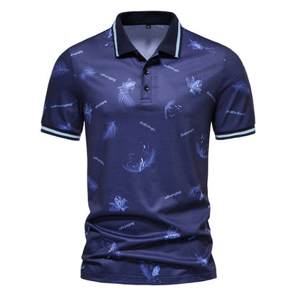 Herren Polohemd Modern Floralmuster Berlin Style