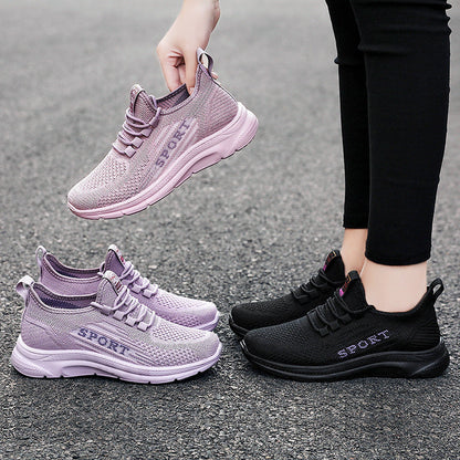Damen Sport Schuhe atmungsaktiv Schnürsenkel Laufschuhe