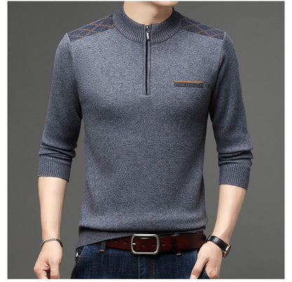Eleganter Herren Pullover Halbzip Modern