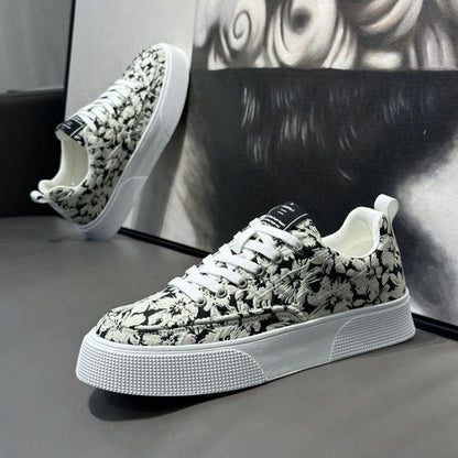 Damen Sneaker Blumen Muster Freizeitschuhe Modisch