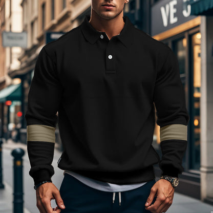 Herren Polo Langarm Sportlich Baumwolle Berlin