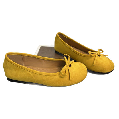 Damen Ballerinas Weichleder Schleifen Detail Elegante Heidi Mode