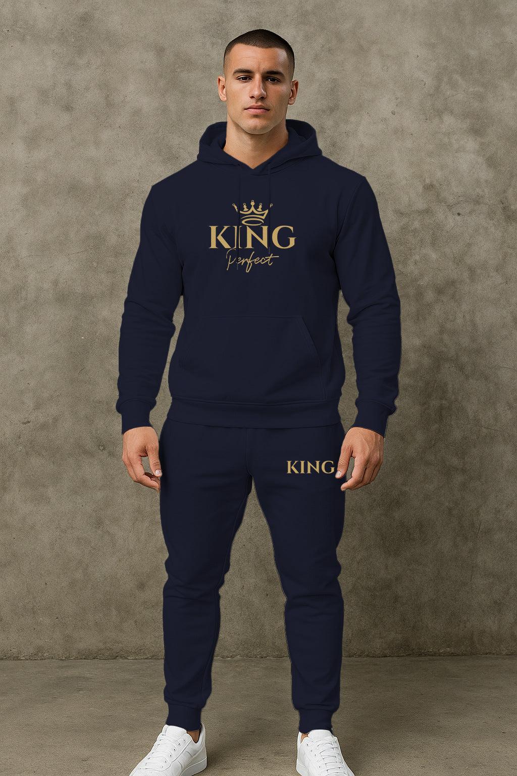 Herren Sportswear Set Kapuzenpullover Jogginghose Grau
