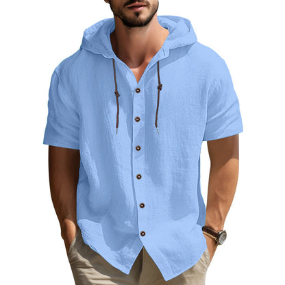 Herren Kapuzenhemd Kurzarm Modern Berlin Style