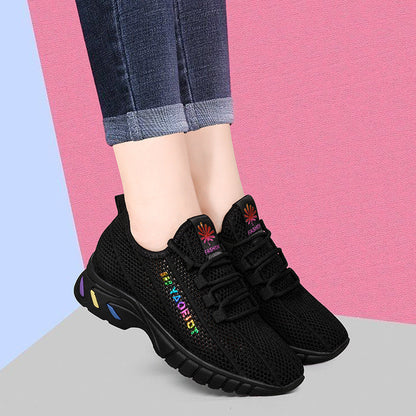 Damen Sportschuhe Freizeitschnürer Atmungsaktiv Elastisch