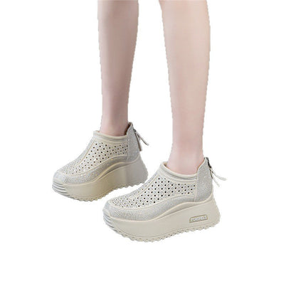 Damen Plateau Sneaker Atmungsaktiv Komfortabel Mode
